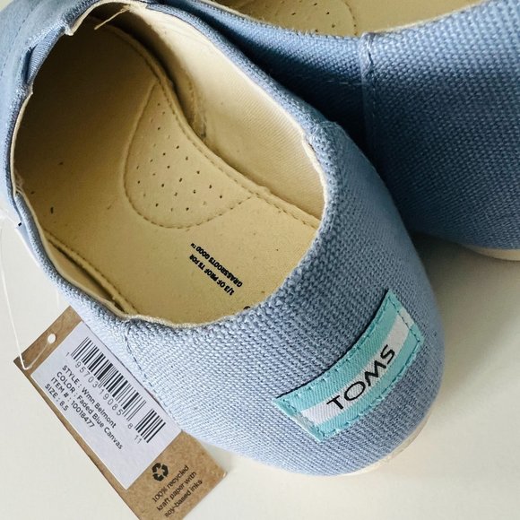 TOMS Alpargata "Faded Blue Canvas" Size 8.5 NWT - Picture 2 of 5